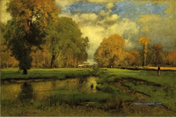  tonalist - Oktober Landschaft Tonalist George Inness Bach